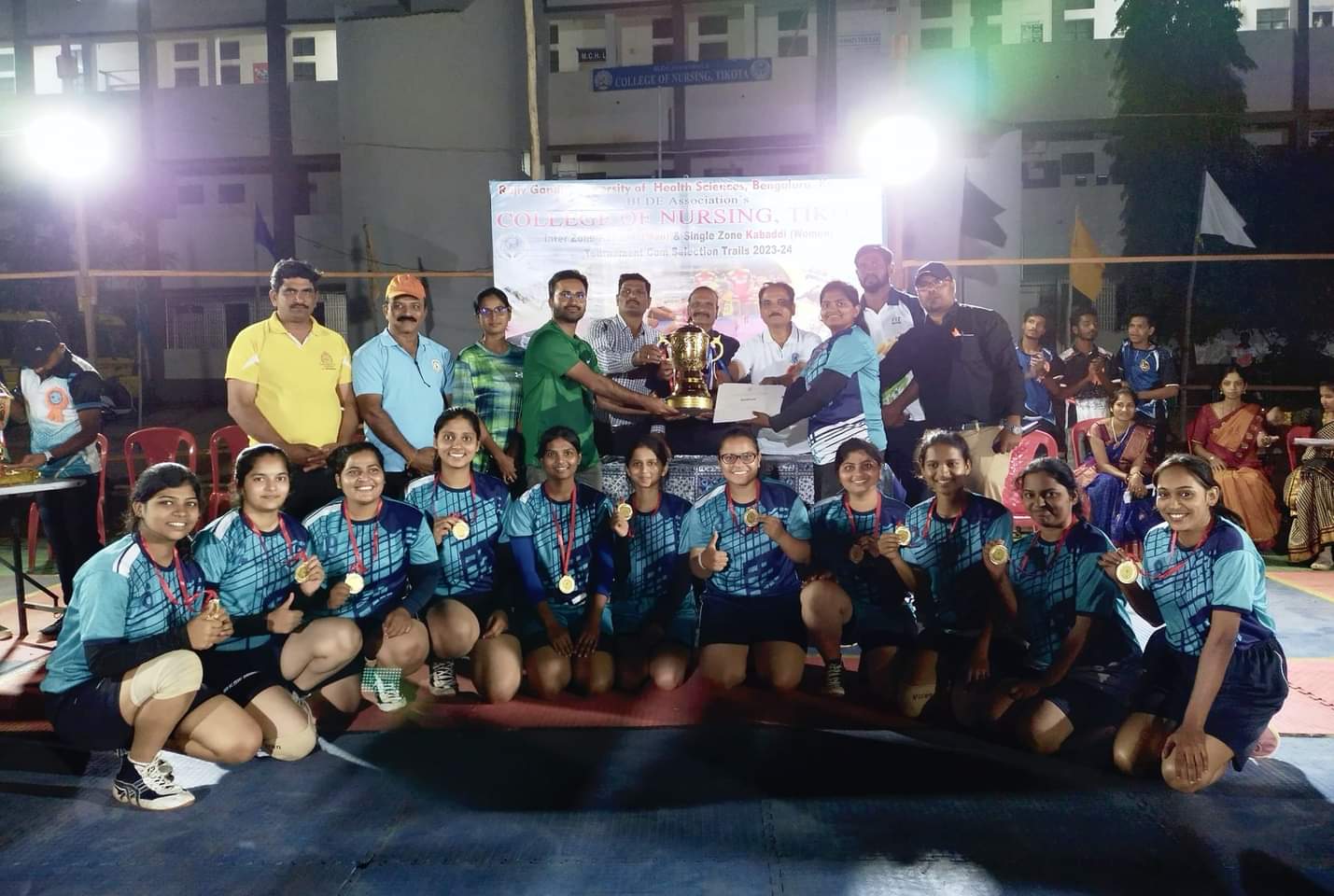 Congratulations to Girls Kabaddi team for winning GOLD MEDAL in RGUHS Single Zone Kabaddi Tournament.